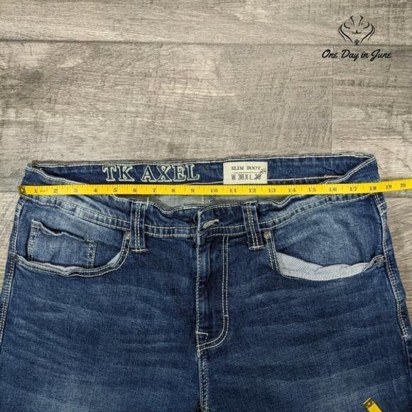 Tk Axel Slim Boot Jeans Size W36 L24 - Picture 3 of 5